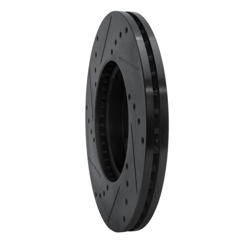 Mazda 3 Brake Rotor (1) - Front Right - R1 Concepts - Drilled & Slotted - Black - `04-`13